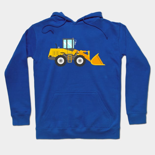 Yellow Bulldozer for Kids Hoodie by vladocar